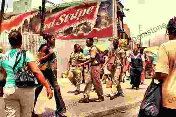 A Bustling Street In Downtown Kingston, Jamaica, Filled With Vibrant Colors And People. Jamoji: Essays Of Life And Play In Jamaica