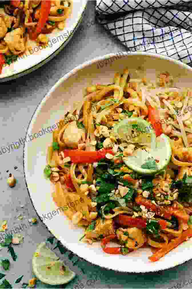 A Vibrant Plate Of Pad Thai, Garnished With Fresh Herbs And Peanuts. Cantonese Style Recipes: A Complete Cookbook Of Fantastic Asian Dish Ideas