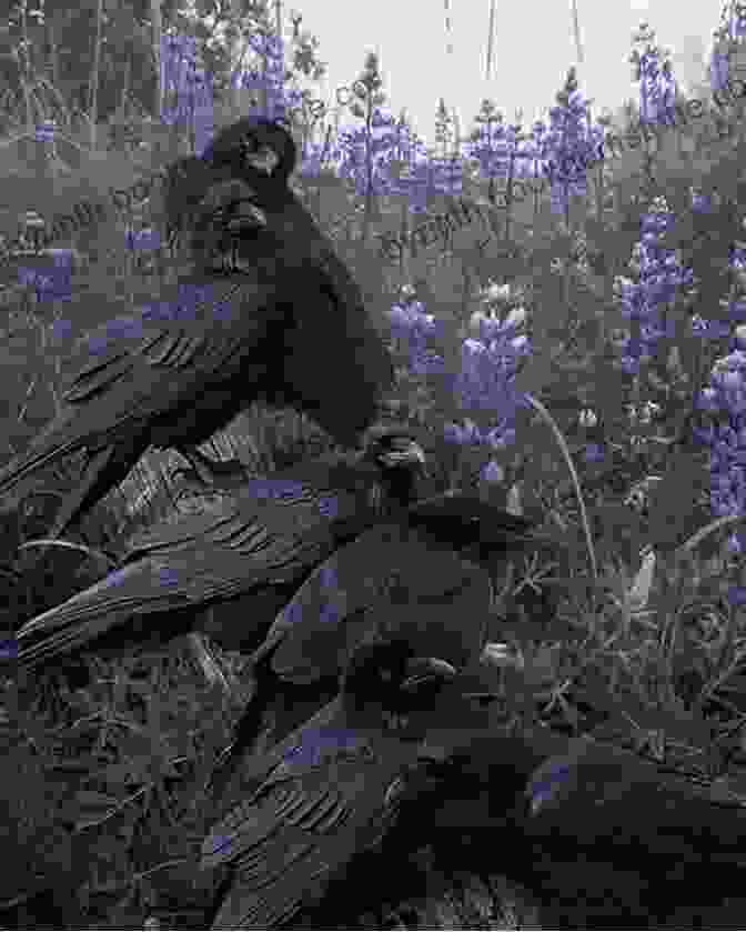 Terri Kozlowski Sitting In A Forest, Surrounded By A Flock Of Ravens. Raven Transcending Fear Terri Kozlowski